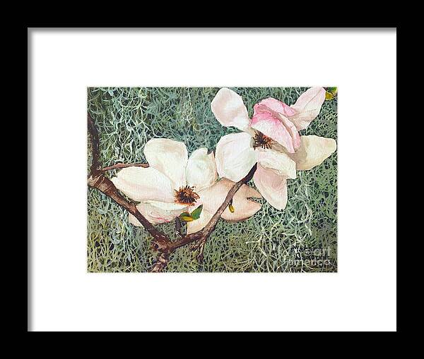 South Framed Print featuring the painting Southern Dogwood by Merana Cadorette