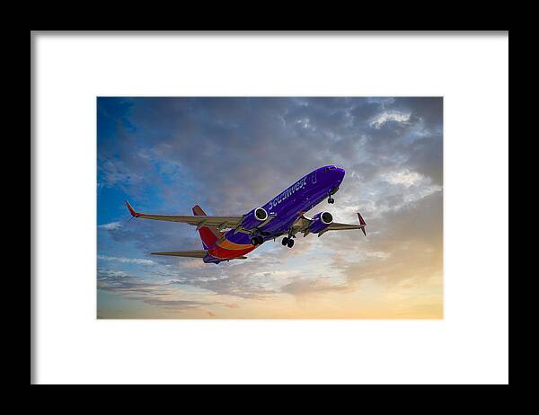 Southwest Framed Print featuring the photograph SouthWest 737 by Chris Smith