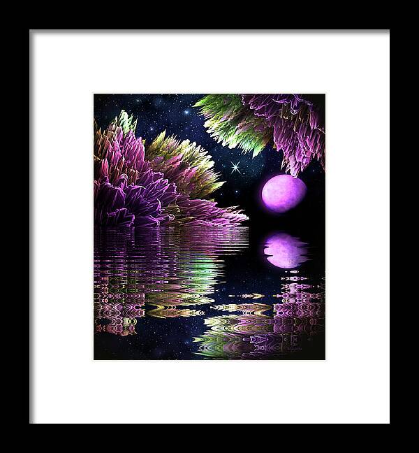 Art Framed Print featuring the digital art Space Adventures Crystal Cove by Artful Oasis