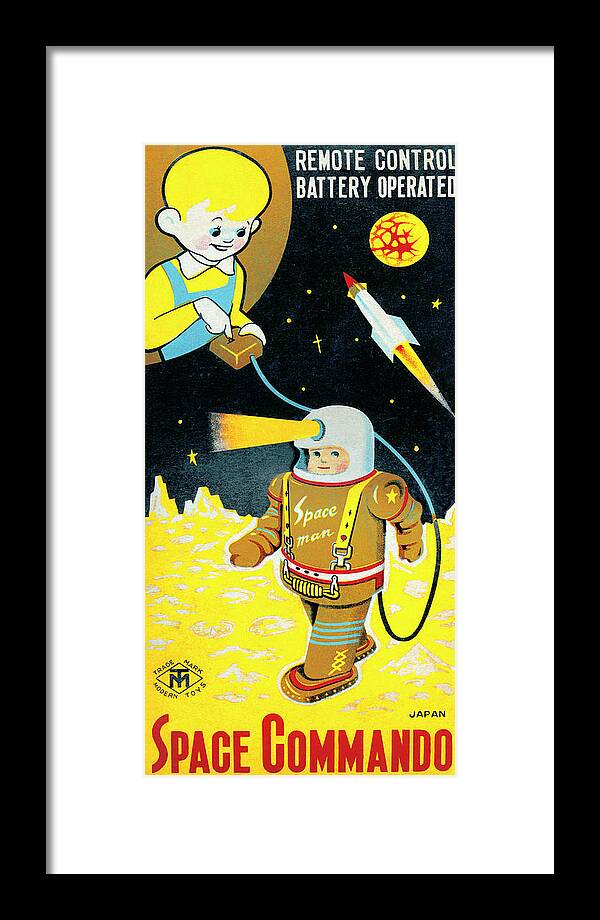 Vintage Toy Posters Framed Print featuring the drawing Space Commando by Vintage Toy Posters