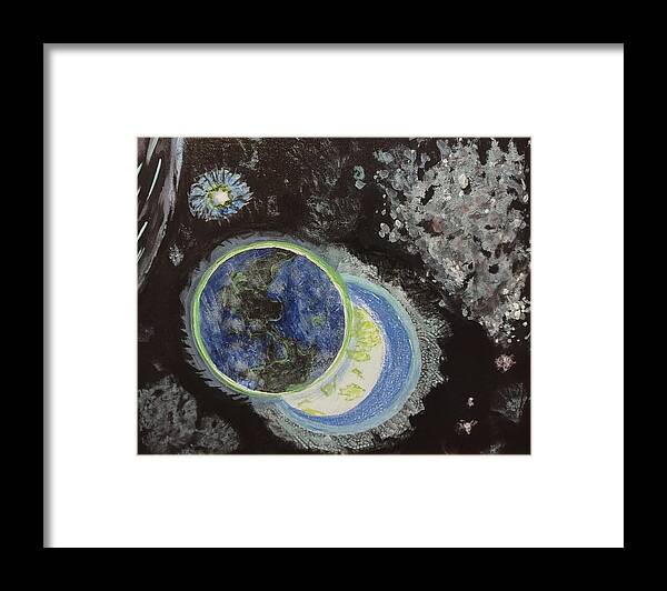 Space Framed Print featuring the painting Space Odessey by Suzanne Berthier