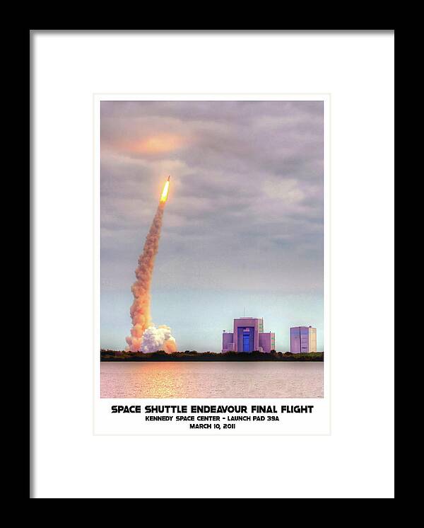 Fine Art Framed Print featuring the photograph Space Shuttle Endeavour Final Flight by Robert Harris