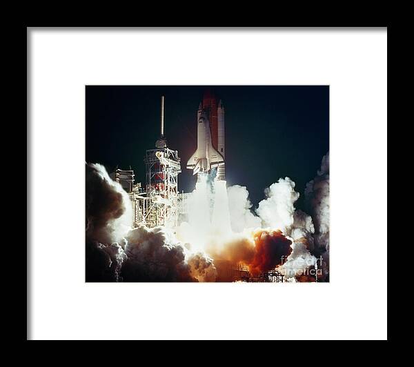 1984 Framed Print featuring the photograph Space Shuttle Launch, 1984 by Granger