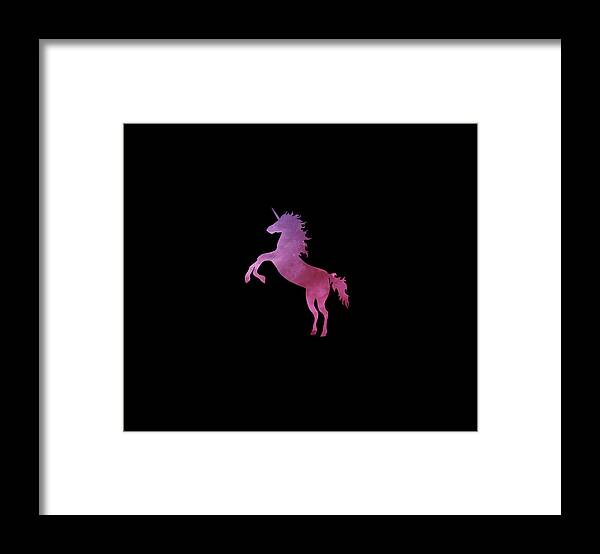 Unicorn Framed Print featuring the digital art Space Unicorn by Sambel Pedes