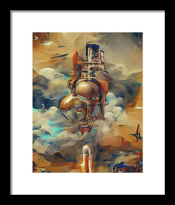  Framed Print featuring the digital art Space X by Michelle Hoffmann