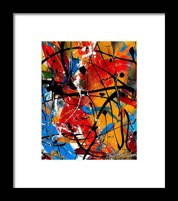 Abstract Framed Print featuring the painting Spam Filter On by Neal Barbosa