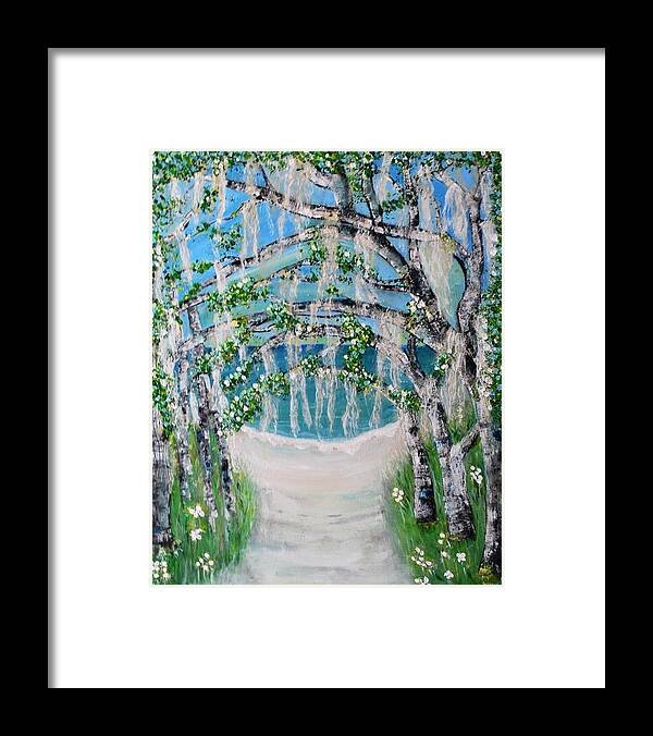 Lanscape Framed Print featuring the painting Spanish Moss Cove by Shirley Smith