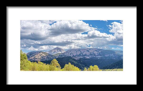 Beauty In The Sky Framed Print featuring the photograph Spanish Peaks Country Colorado Panorama by Debra Martz