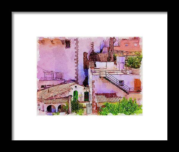 Barcelona Framed Print featuring the photograph Spanish walls Barcelona Spain by Tatiana Travelways