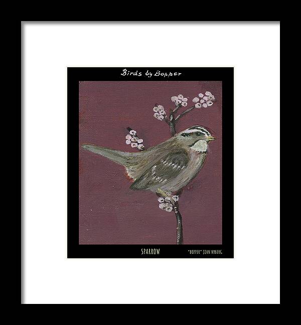 Bird Framed Print featuring the painting Sparrow by Tim Nyberg