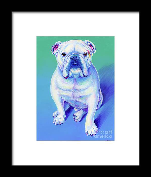 Bulldog Framed Print featuring the painting Spartacus the Bulldog by Rebecca Wang