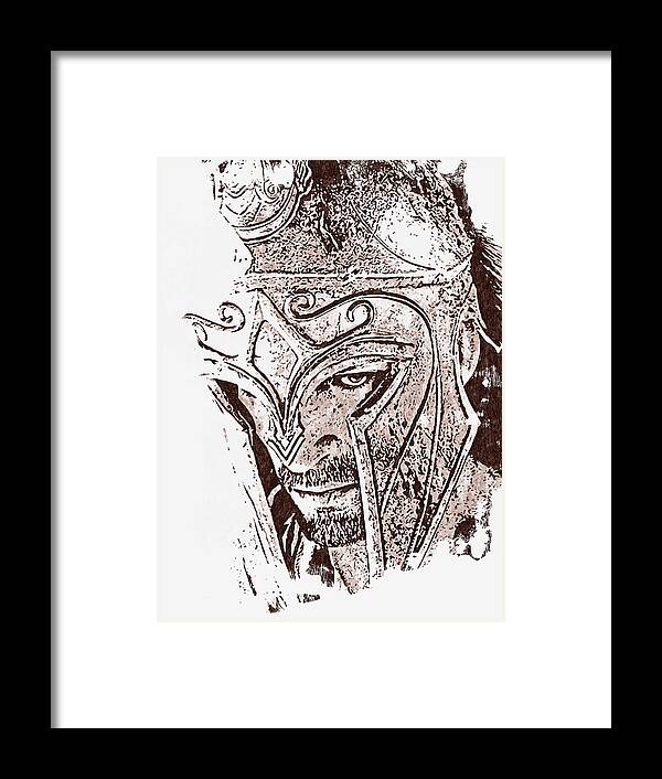 Spartan Warrior Framed Print featuring the painting Spartan Hoplite - 66 by AM FineArtPrints