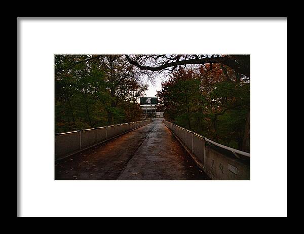Michigan State Football Framed Print featuring the photograph Spartan Stadium with bridge by Eldon McGraw