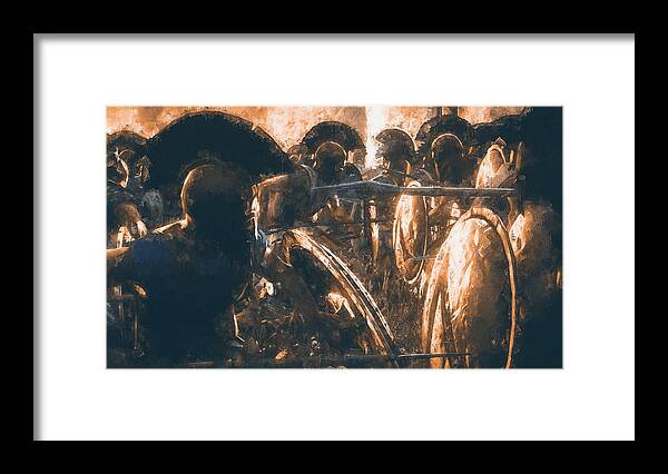 Spartan Warrior Framed Print featuring the painting Spartans at War, 03 by AM FineArtPrints