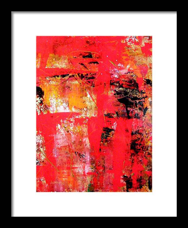 Red Abstract Framed Print featuring the sculpture Spectator Red by Pearlie Taylor