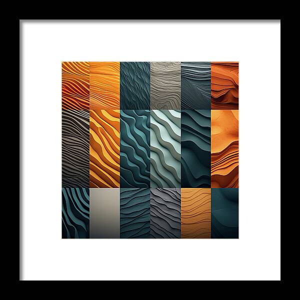 Extured Waves Framed Print featuring the digital art Spectrum of Textured Waves - AI Art by Chris Anson