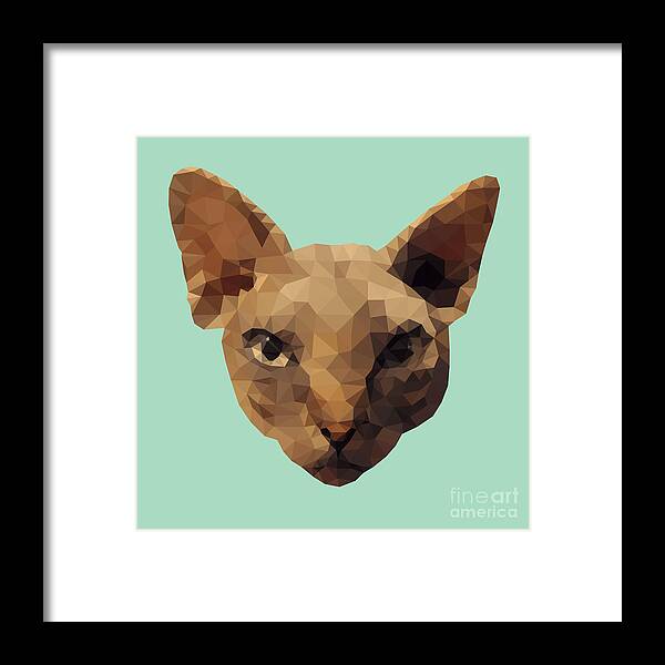 Sphynx Framed Print featuring the digital art Sphynx Cat by Jindra Noewi