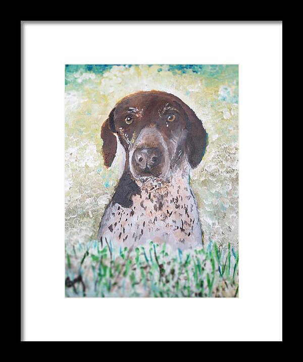 Dog Framed Print featuring the painting Spice of Life by Gary Smith