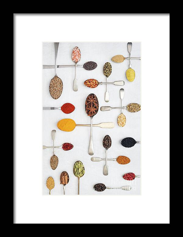 Spice Framed Print featuring the photograph Spices on Spoons by Tim Gainey
