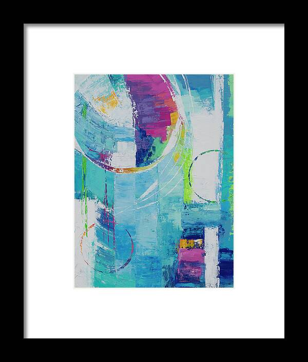 Colorful Framed Print featuring the painting Spinning Into Control by Linda Bailey