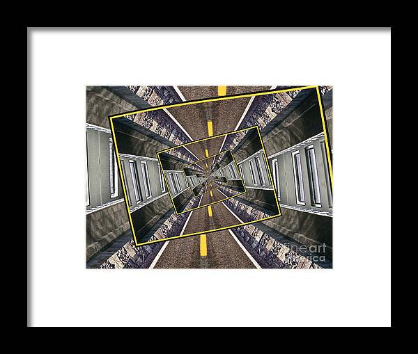 Droste Effect Framed Print featuring the digital art Spinning Tunnel by Phil Perkins
