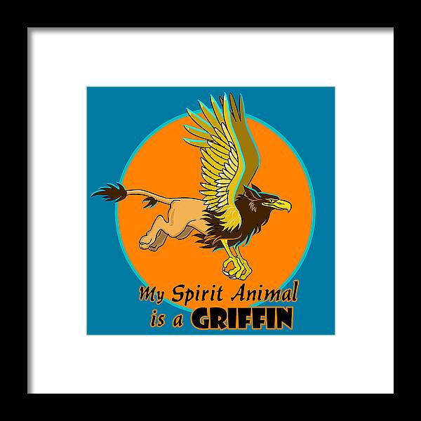 Griffin Framed Print featuring the mixed media Spirit Animal Griffin by J L Meadows