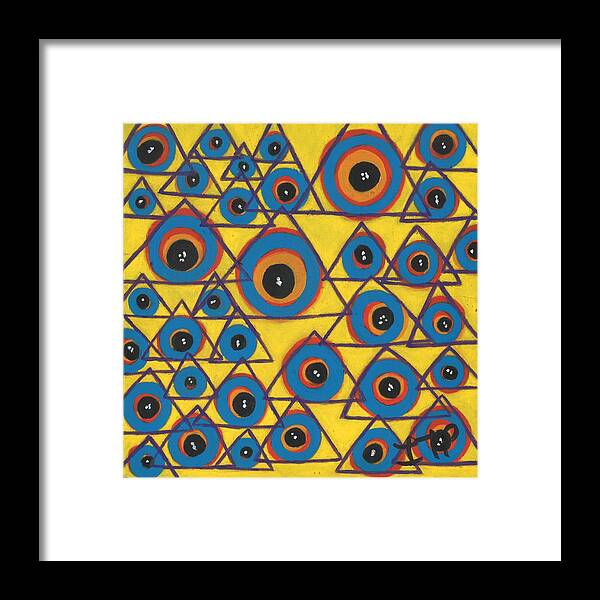 Yellow Framed Print featuring the painting Spirit Guides by Esoteric Gardens KN