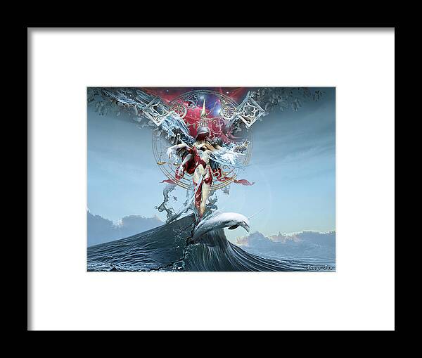 Digital Art Framed Print featuring the digital art Spirit of Zodiac Astrology or Angel of Stars by George Grie