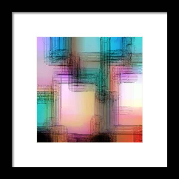 #abstract #abstractart #digital #digitalart #wallart #markslauter #print #greetingcards #pillows #duvetcovers #shower #bag #case #shirts #towels #mats #notebook #blanket #charger #pouch #mug #tapestries #facemask #puzzle Framed Print featuring the digital art Spiro Tunnels by Mark Slauter