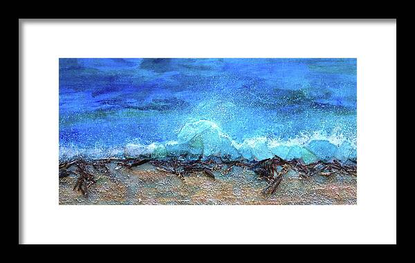 Ocean Framed Print featuring the painting Splash by Barbara Landry