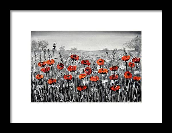 Red Poppies Framed Print featuring the painting Splash of Colour by Amanda Dagg