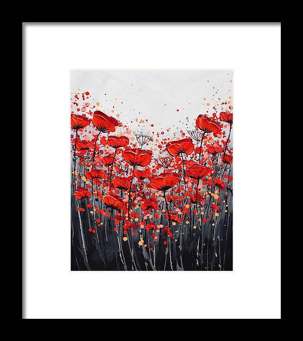 Red Poppies Framed Print featuring the painting Splendor of Poppies by Amanda Dagg