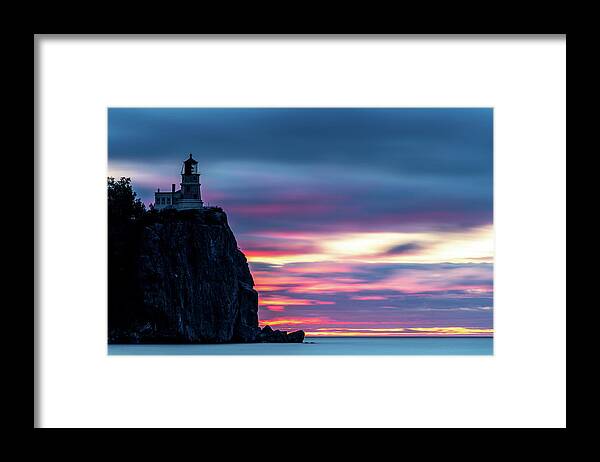 Split Rock Framed Print featuring the photograph Split Rock Summer Sunrise by Sebastian Musial