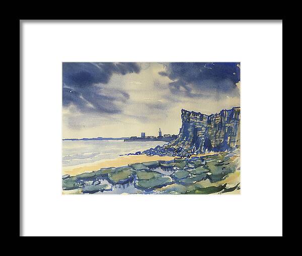 Watercolour Framed Print featuring the painting Sponge Beds at Sewerby by Glenn Marshall