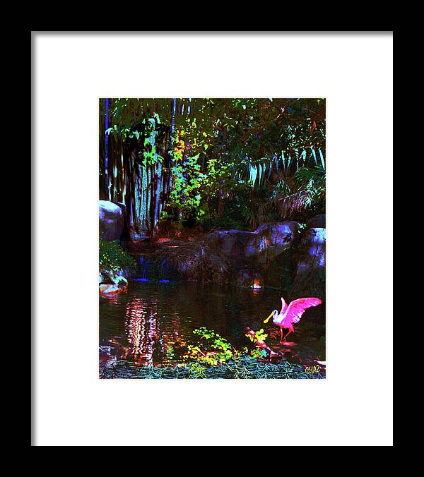 Birds Framed Print featuring the painting Spoonbill Hidaway by CHAZ Daugherty