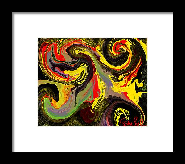 Go With The Flow Framed Print featuring the digital art Sporadic Excitement by Susan Fielder