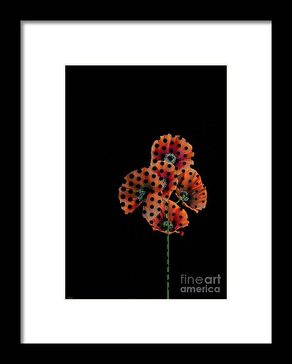 Anemone Framed Print featuring the digital art Spotted poppy by Mehran Akhzari