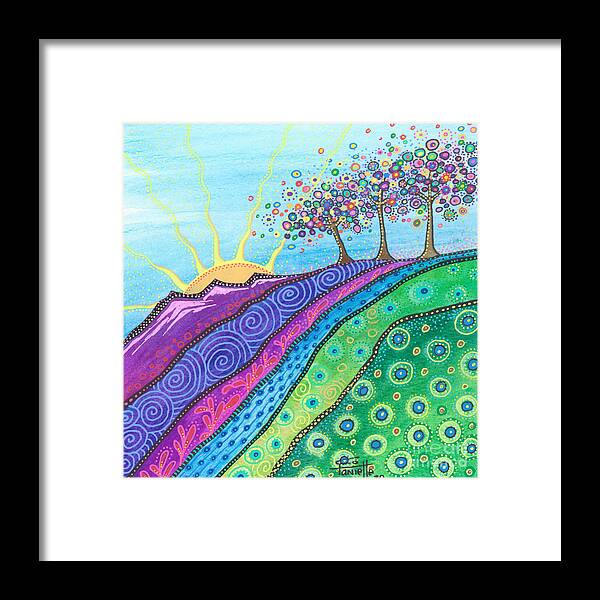 Mountain Landscape Painting Framed Print featuring the painting Spreading Joy by Tanielle Childers