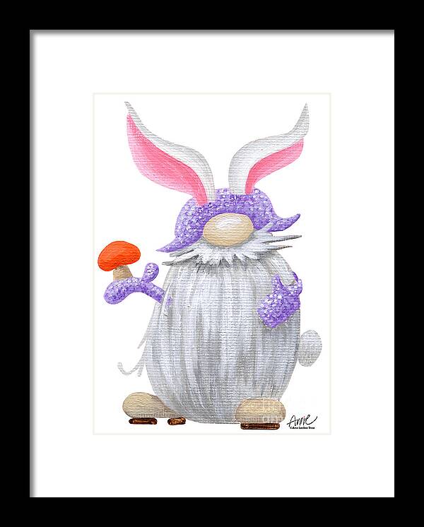 Gnome Framed Print featuring the painting Sprig Gnome by Annie Troe