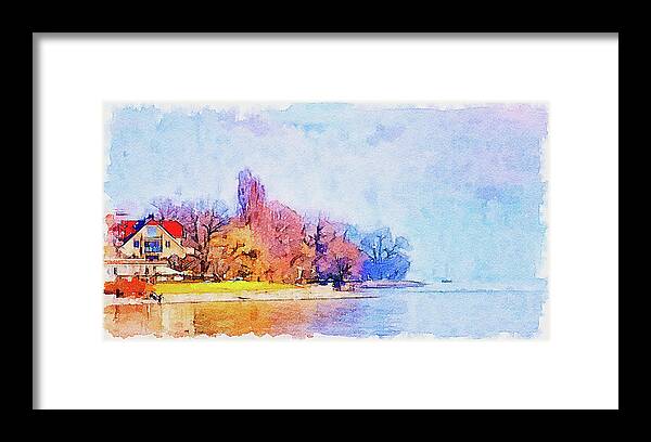 Spring Framed Print featuring the mixed media Spring beginning on Lake Constance by Tatiana Travelways