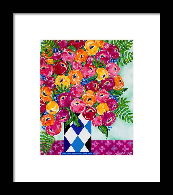 Flower Bouquet Framed Print featuring the painting Spring Blooms by Beth Ann Scott