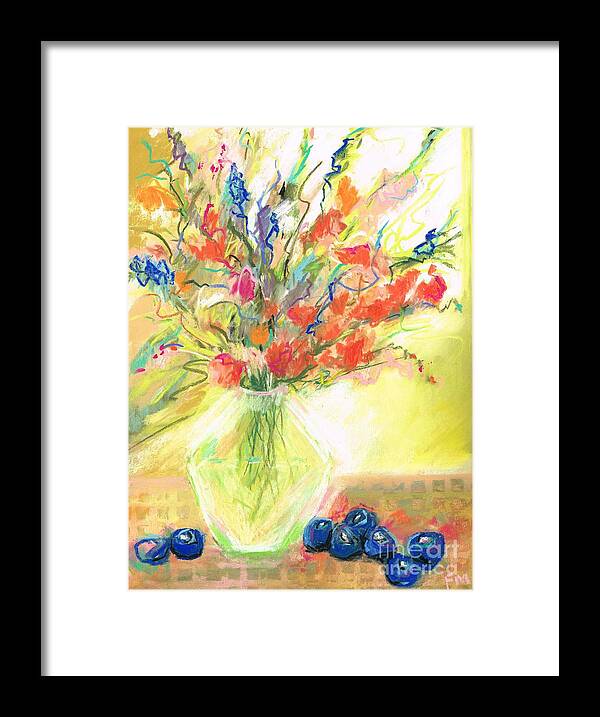 Abstract Art Framed Print featuring the pastel Spring Bouquet by Frances Marino
