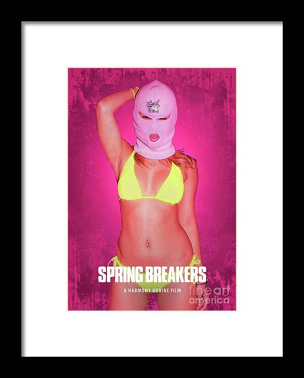 Movie Poster Framed Print featuring the digital art Spring Breakers by Bo Kev