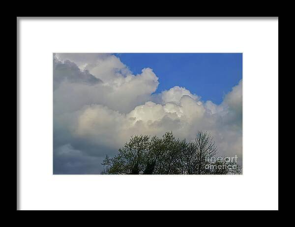 Digital Art Framed Print featuring the photograph Spring clouds at Chadderton Hall Park Manchester UK by Pics By Tony