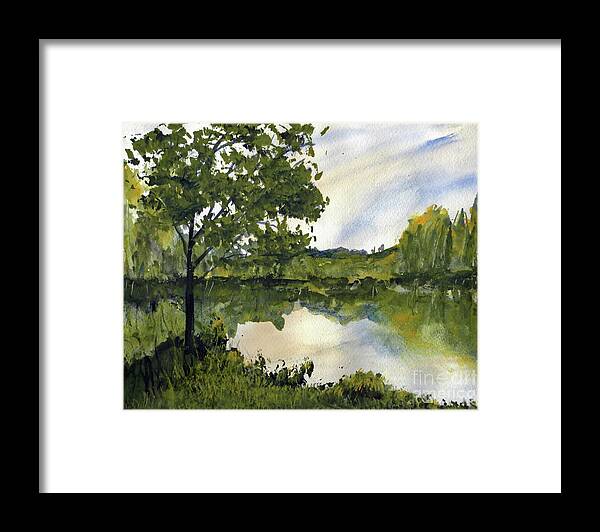 Suwannee Framed Print featuring the painting Spring Comes Slowly on the Suwannee River by Randy Sprout