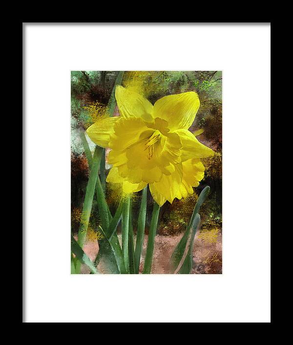 Flower Framed Print featuring the digital art Spring Gold by Garth Glazier