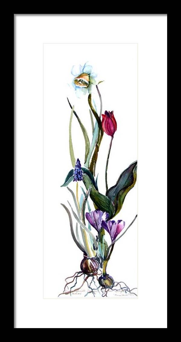 Floral Framed Print featuring the painting Spring Mix by Mindy Newman
