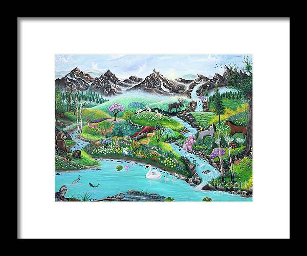 Spring Framed Print featuring the painting Spring Renewal by Sudakshina Bhattacharya