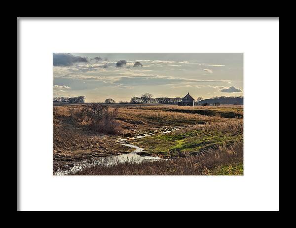 Nd Framed Print featuring the photograph Spring's First Blush at Little House on the Coulee - near Minnewaukan ND in Benson county by Peter Herman