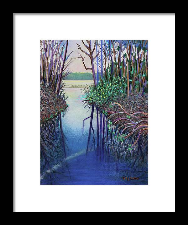 Framed Print featuring the painting Springtime Blues by Polly Castor